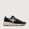 Women's Running Sole in black nappa and suede