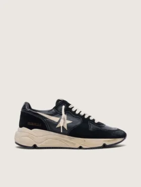 Women's Running Sole in black nappa and suede