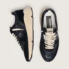 Women's Running Sole in black nappa and suede