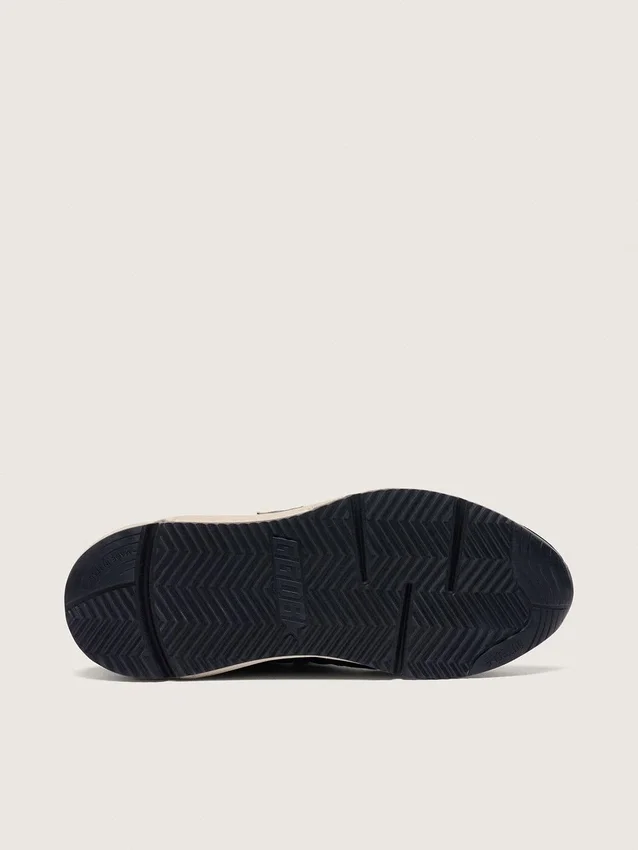 Women's Running Sole in black nappa and suede