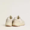 Women's Running Sole in canvas with beige star and platinum metallic leather heel tab