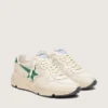 Women’s Running Sole in cream nylon and leather with green leather star