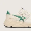 Women’s Running Sole in cream nylon and leather with green leather star