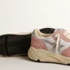 Women's Running Sole in gray mesh and suede with silver glitter star