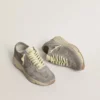 Women's Running Sole in gray suede with gray suede star and heel tab