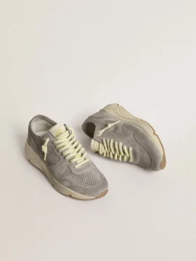 Women’s Running Sole in gray suede with gray suede star and heel tab