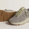 Women's Running Sole in gray suede with gray suede star and heel tab