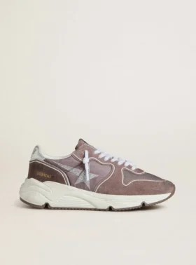 Women's Running Sole in lavender nylon and suede with printed star and silver leather heel tab