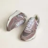 Women's Running Sole in lavender nylon and suede with printed star and silver leather heel tab