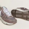 Women's Running Sole in lavender nylon and suede with printed star and silver leather heel tab
