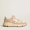 Women's Running Sole in mesh and suede with pink star and silver heel tab