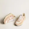 Women's Running Sole in mesh and suede with pink star and silver heel tab