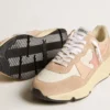 Women's Running Sole in mesh and suede with pink star and silver heel tab