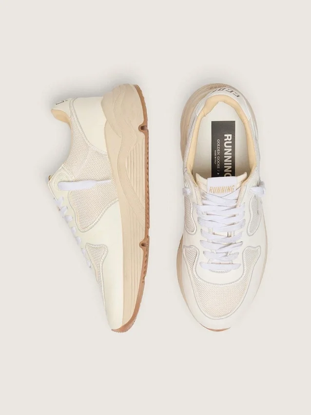 Women's Running Sole in mesh and white nappa