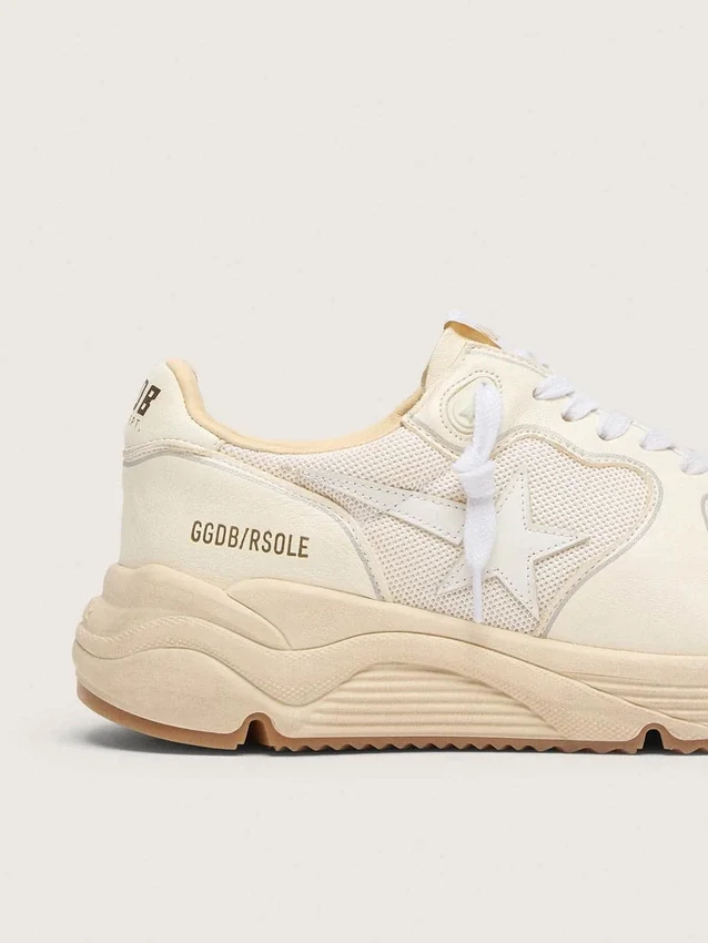 Women's Running Sole in mesh and white nappa
