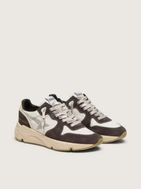 Women’s Running Sole in nappa and brown suede with a Swarovski crystal star
