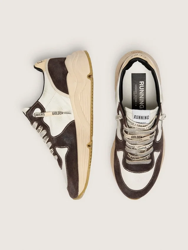 Women's Running Sole in nappa and brown suede with a Swarovski crystal star