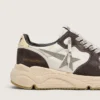 Women's Running Sole in nappa and brown suede with a Swarovski crystal star