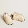 Women's Running Sole in nappa leather with pink leather star and blue leather heel tab
