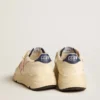 Women's Running Sole in nappa leather with pink leather star and blue leather heel tab