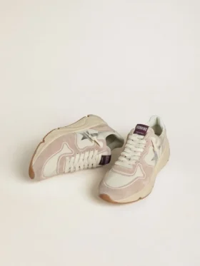 Women’s Running Sole in nylon and suede with silver printed star and leather heel tab