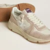 Women's Running Sole in nylon and suede with silver printed star and leather heel tab