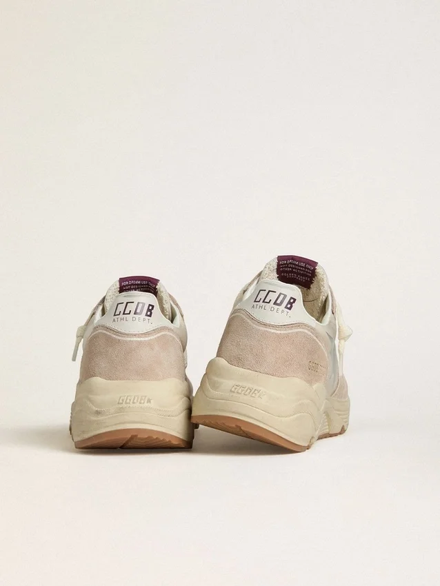 Women's Running Sole in nylon and suede with silver printed star and leather heel tab