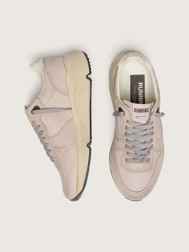 Women’s Running Sole in powder-pink leather with silver star