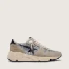 Women's Running Sole in silver glitter and dove gray suede