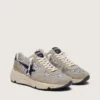 Women's Running Sole in silver glitter and dove gray suede