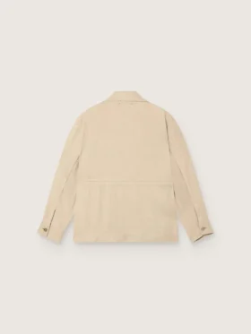 Women’s safari jacket in beige viscose micro-chevron