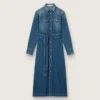 Women's shirt dress in denim with belt