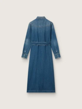Women’s shirt dress in denim with belt