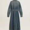 Women's shirt dress in denim with belt