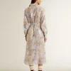 Women's shirt dress with multicolor sequined floral print