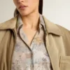 Women's shirt dress with multicolor sequined floral print