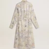 Women's shirt dress with multicolor sequined floral print