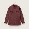 Women's shirt in burgundy denim
