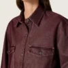 Women's shirt in burgundy denim