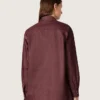 Women's shirt in burgundy denim