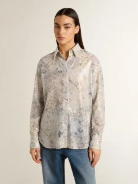 Women’s shirt with multicolor floral sequin print