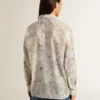 Women's shirt with multicolor floral sequin print