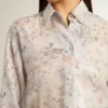 Women's shirt with multicolor floral sequin print