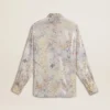 Women's shirt with multicolor floral sequin print