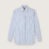 Women's shirt with narrow stripes