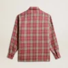 Women's shirt with pink, sand and gray check embroidery