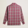 Women's shirt with pink, sand and gray check embroidery