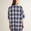Women's short shirt dress with 3D checkerboard pattern and embroidery