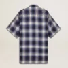 Women's short shirt dress with 3D checkerboard pattern and embroidery