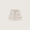 Women's shorts in black and white cotton poplin with floral print